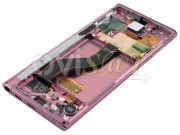 Pantalla service pack completa Dynamic AMOLED con marco rosa "Aura pink" para Samsung Galaxy Note 10 (SM-N970F/DS)